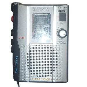 Sony TCM-200DV Cassette-Corder Handheld Voice Recorder Silver VOR 2x Rec Time